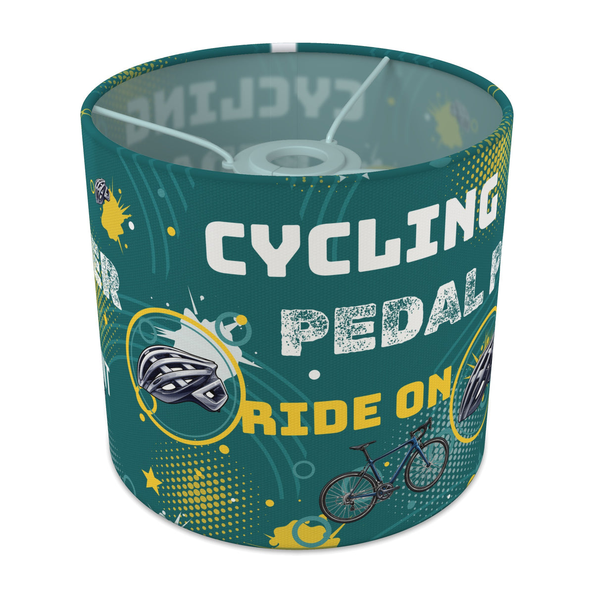 Teal Pedal Power lampshade - 20cm x 18.5cm Ceiling - main photo