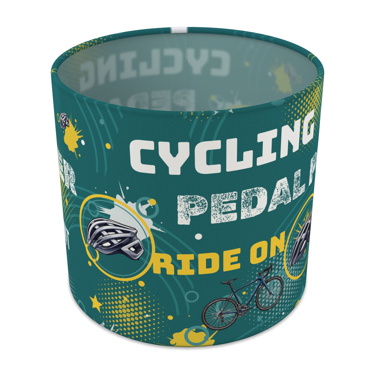 Teal Pedal Power lampshade - 20cm x 18.5cm Table