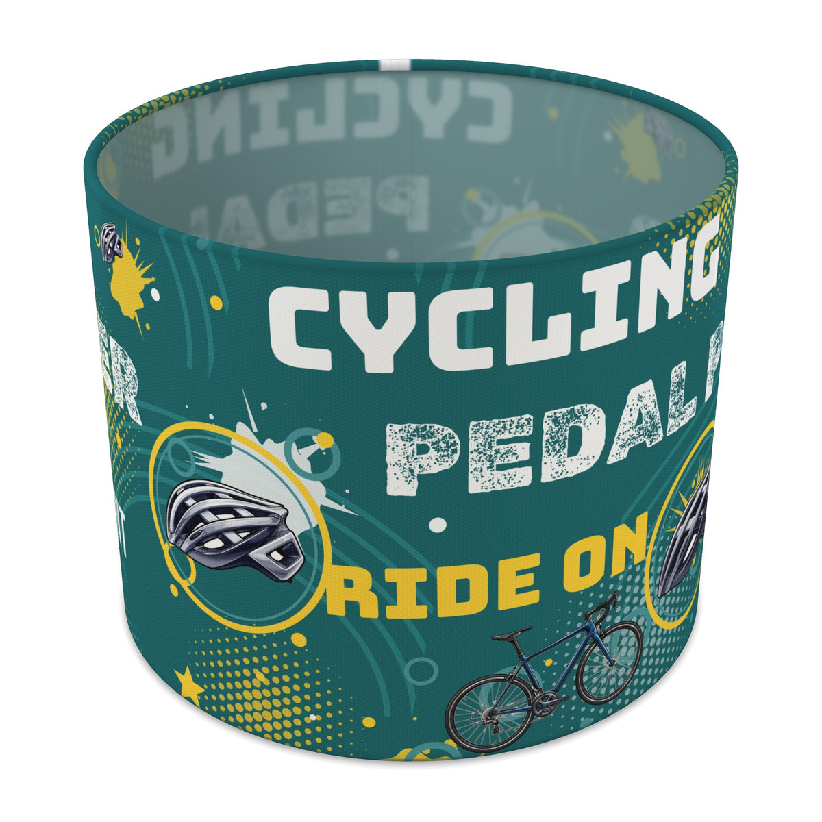 Teal Pedal Power lampshade - 25cm x 20cm Table