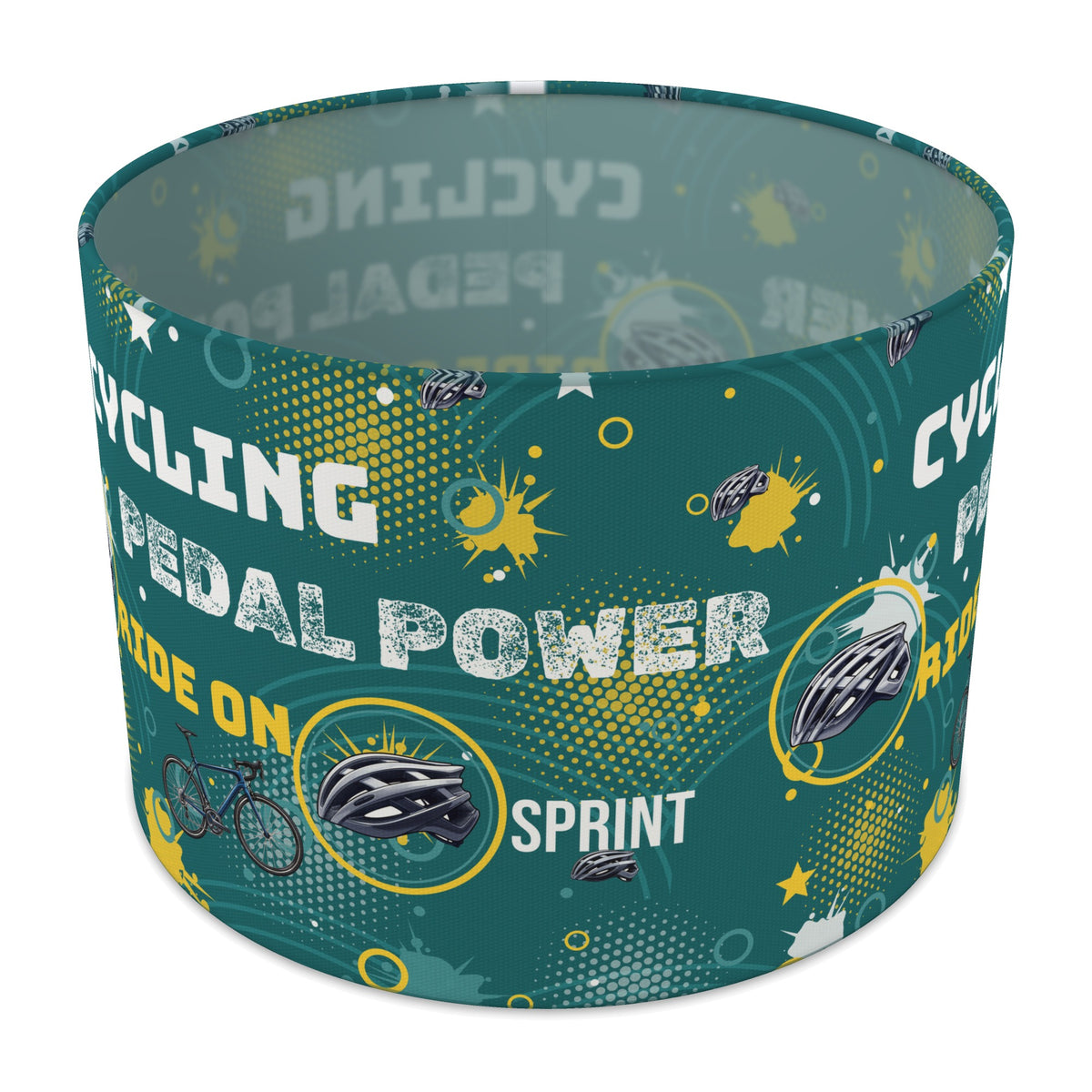 Teal Pedal Power lampshade - 30cm x 21cm Table