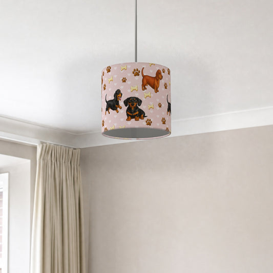 Blush Dachshund Love lampshade - 20cm x 18.5cm Ceiling - photo 2