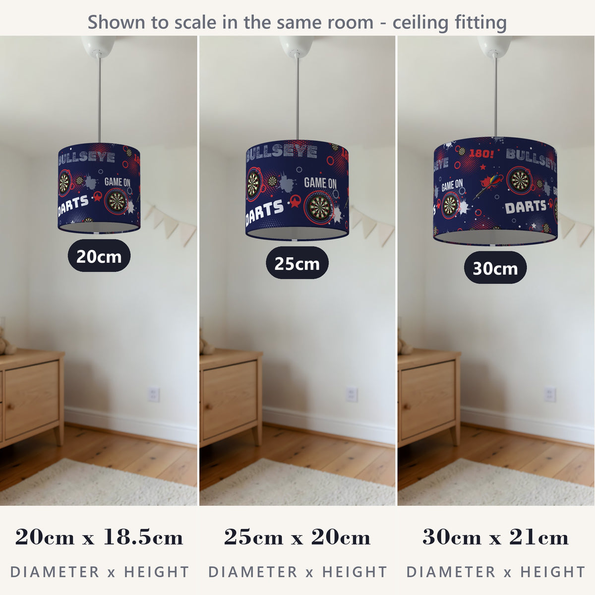 Navy Darts Night lampshade - 20cm x 18.5cm Ceiling - photo 4