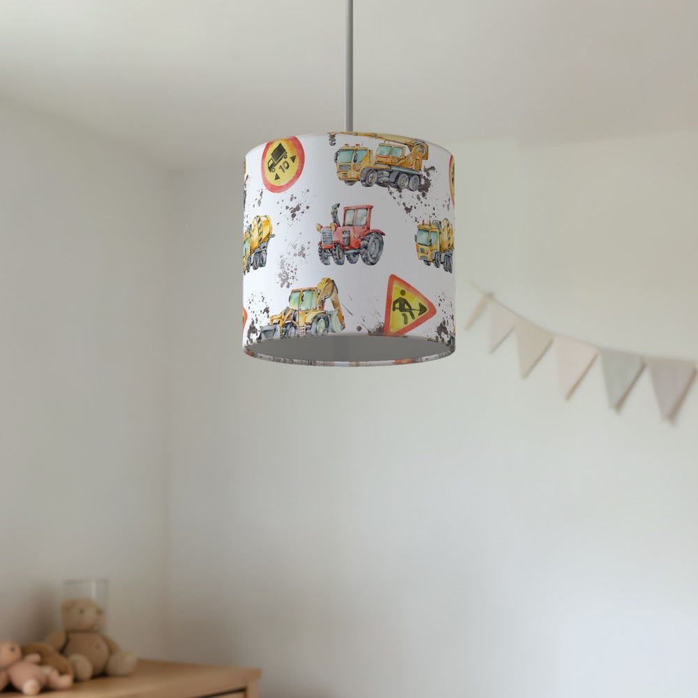 Colorful Construction Vehicles lampshade