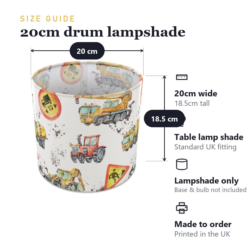Colorful Construction Vehicles lampshade