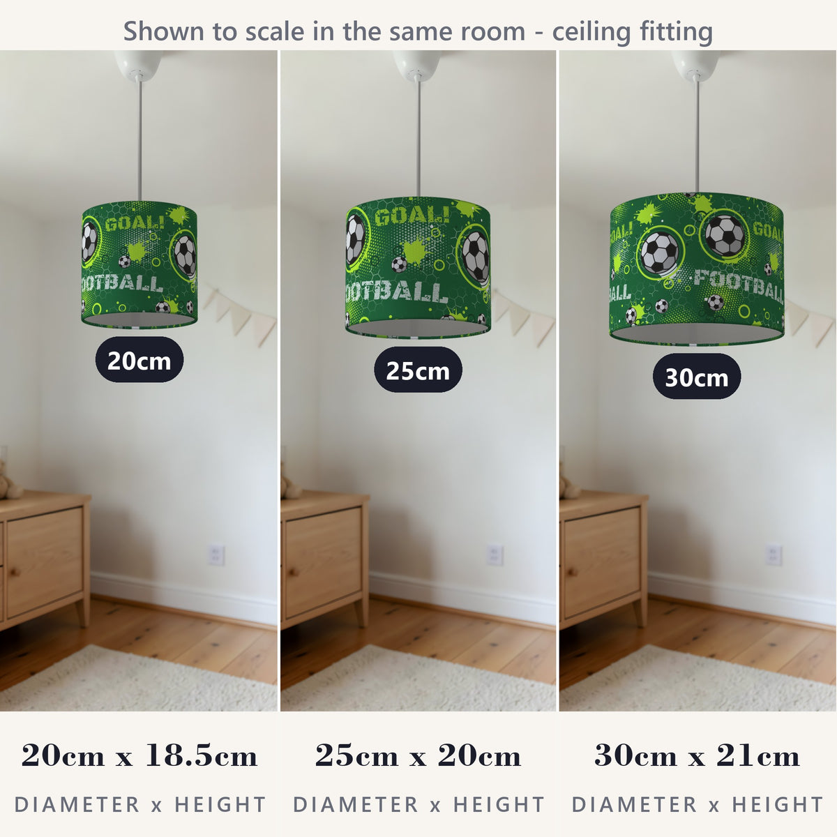 Pitch Football Crazy lampshade - 20cm x 18.5cm Ceiling - photo 4