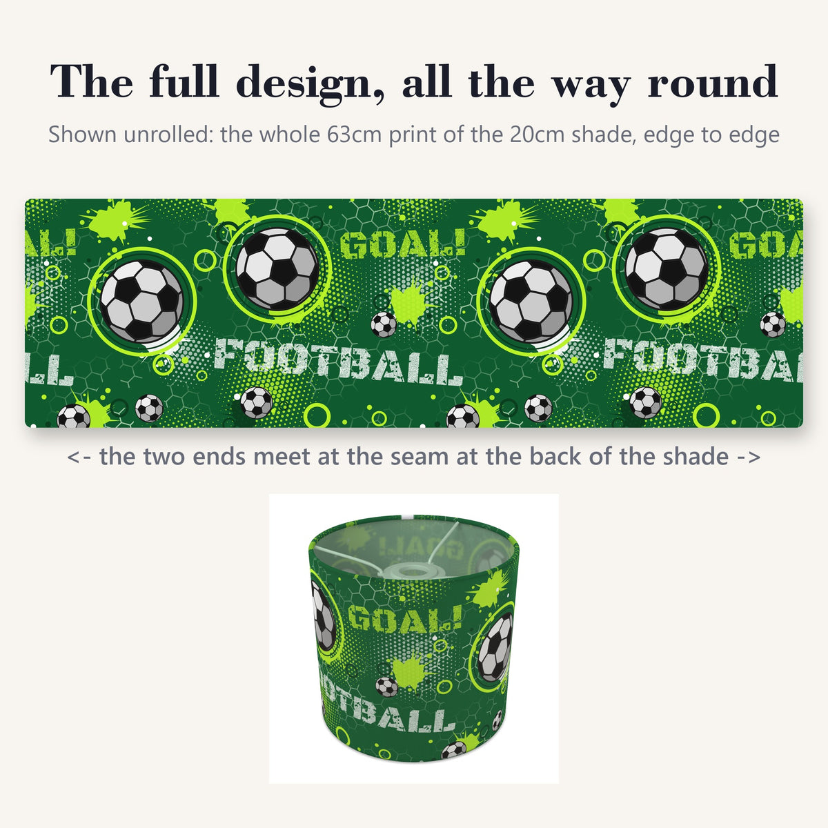 Pitch Football Crazy lampshade - 20cm x 18.5cm Ceiling - photo 9