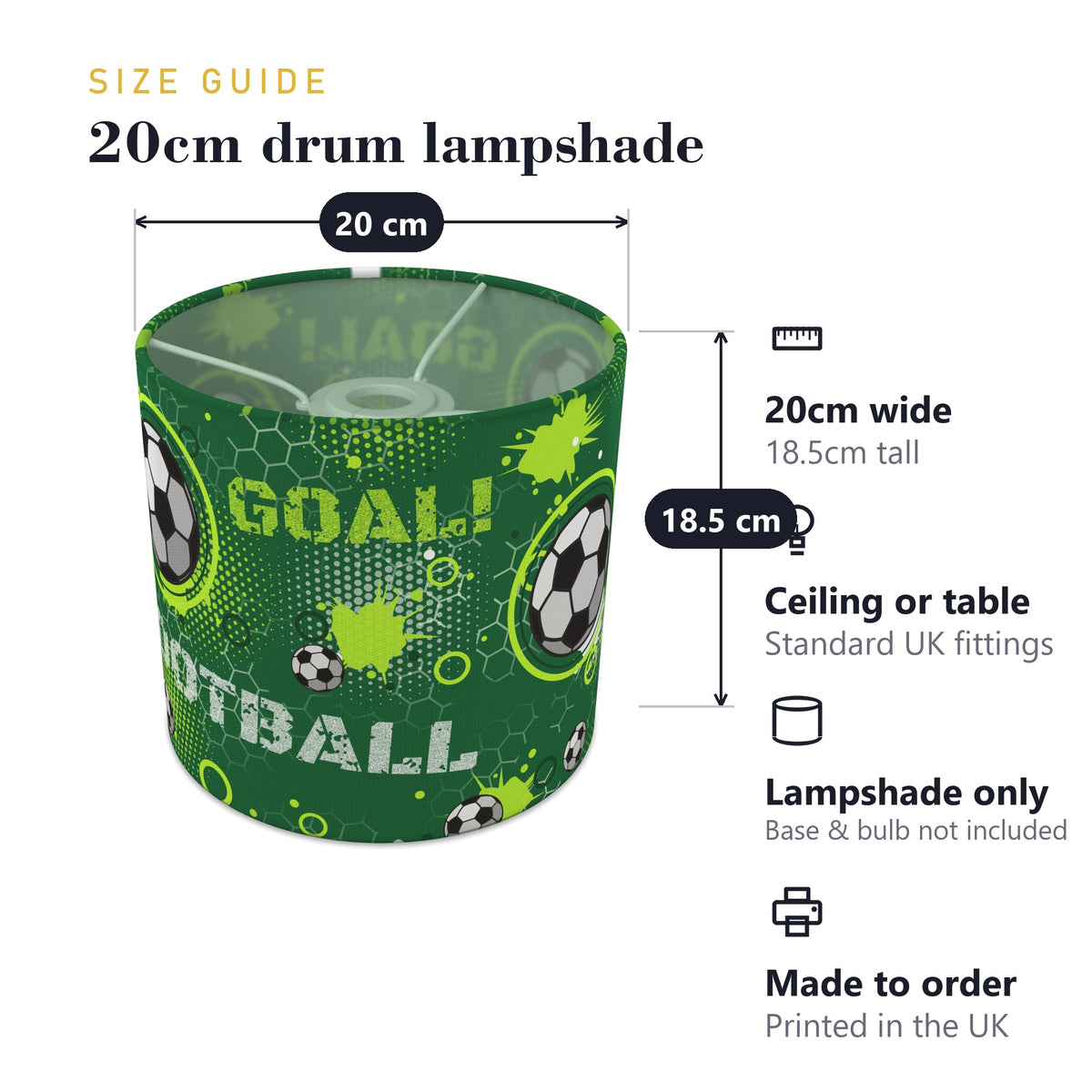 Pitch Football Crazy lampshade - 20cm x 18.5cm Ceiling - photo 7