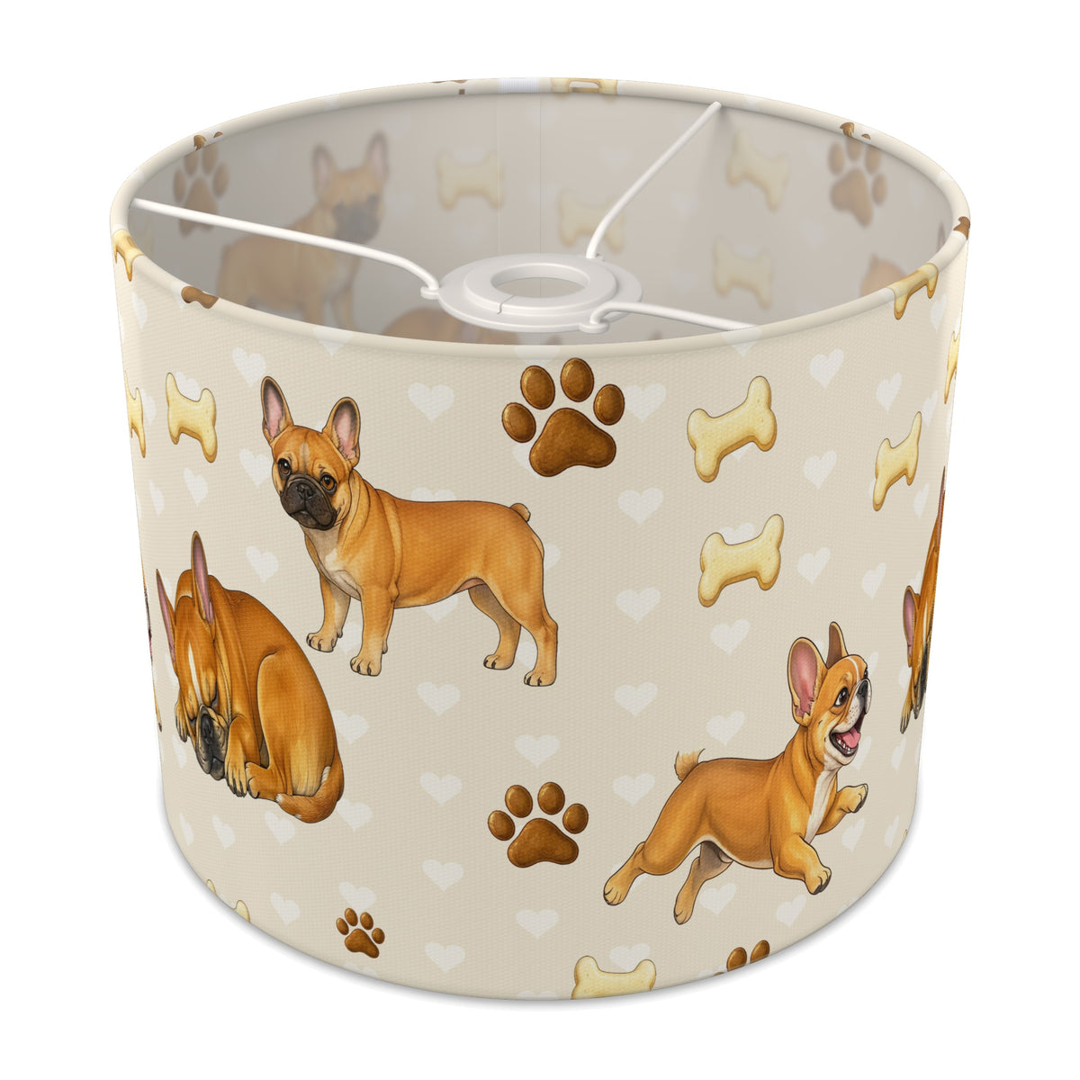 Cream French Bulldog Love lampshade - 25cm x 20cm Ceiling