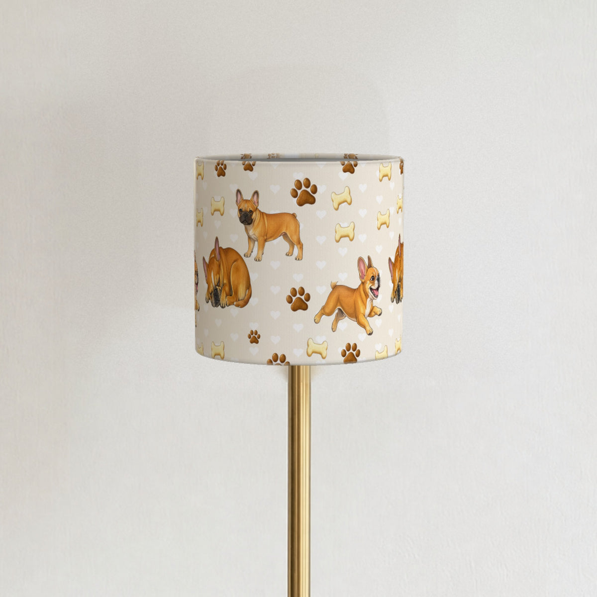 Cream French Bulldog Love lampshade - 20cm x 18.5cm Ceiling - photo 3