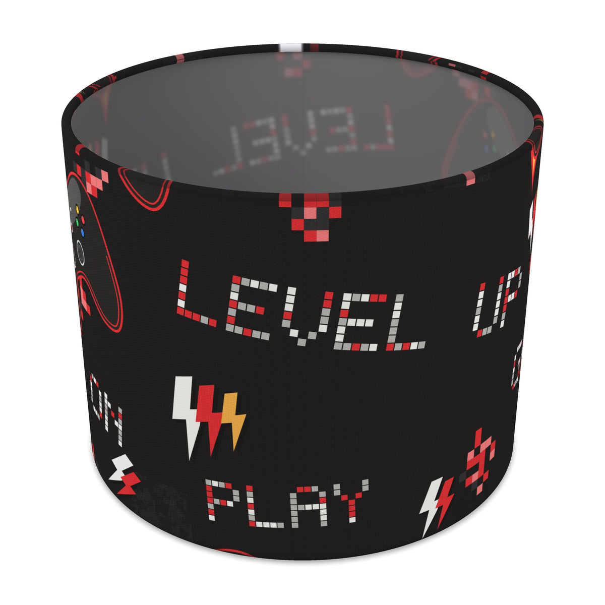 Black Game On lampshade - 25cm x 20cm Table