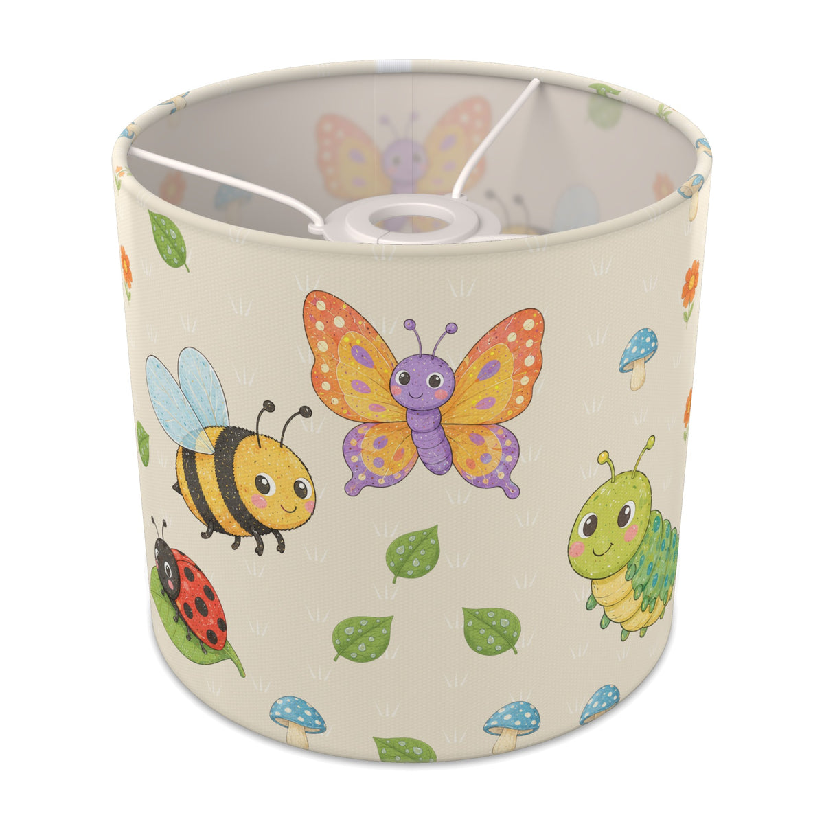 Cream Garden Bugs lampshade - 20cm x 18.5cm Ceiling - main photo