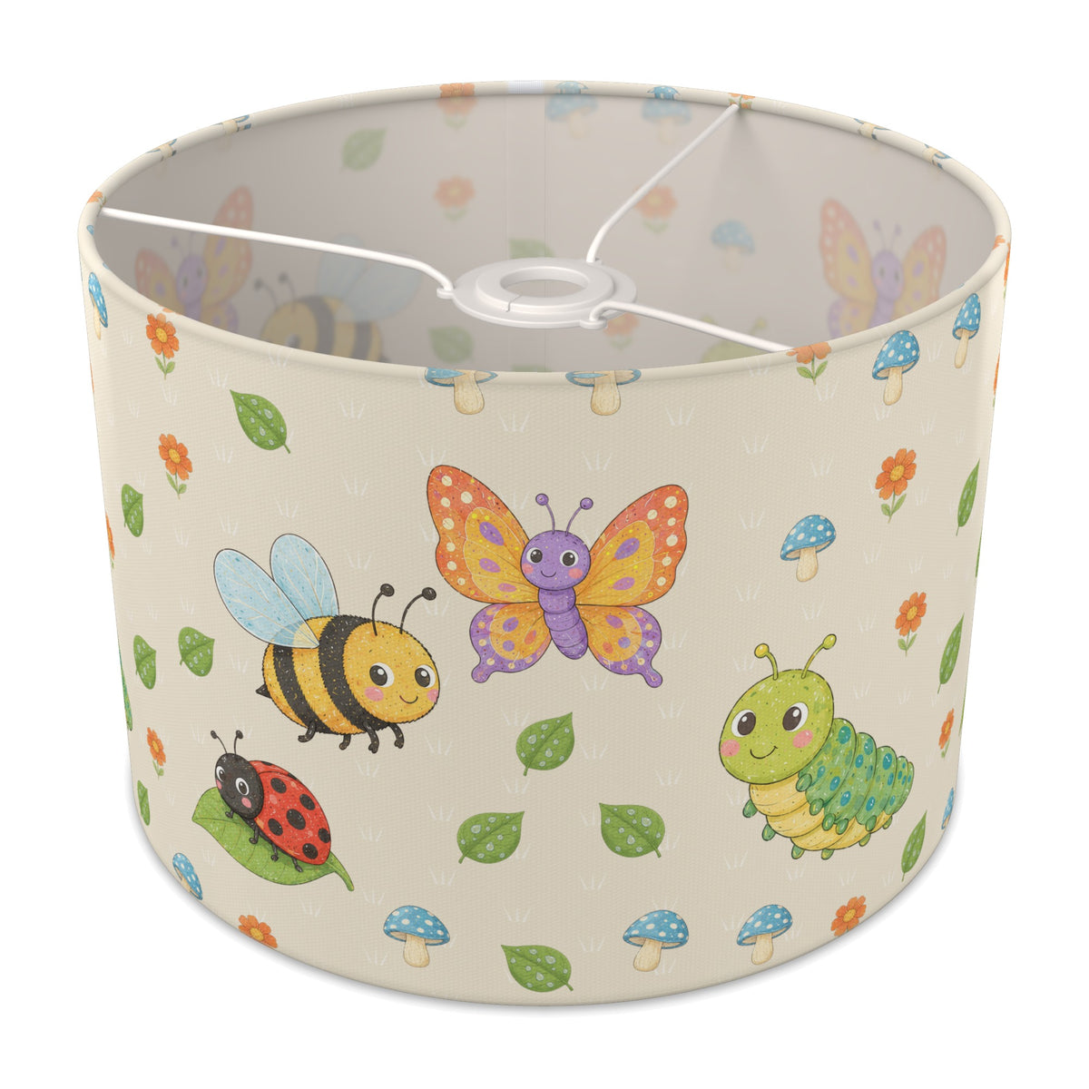Cream Garden Bugs lampshade - 30cm x 21cm Ceiling