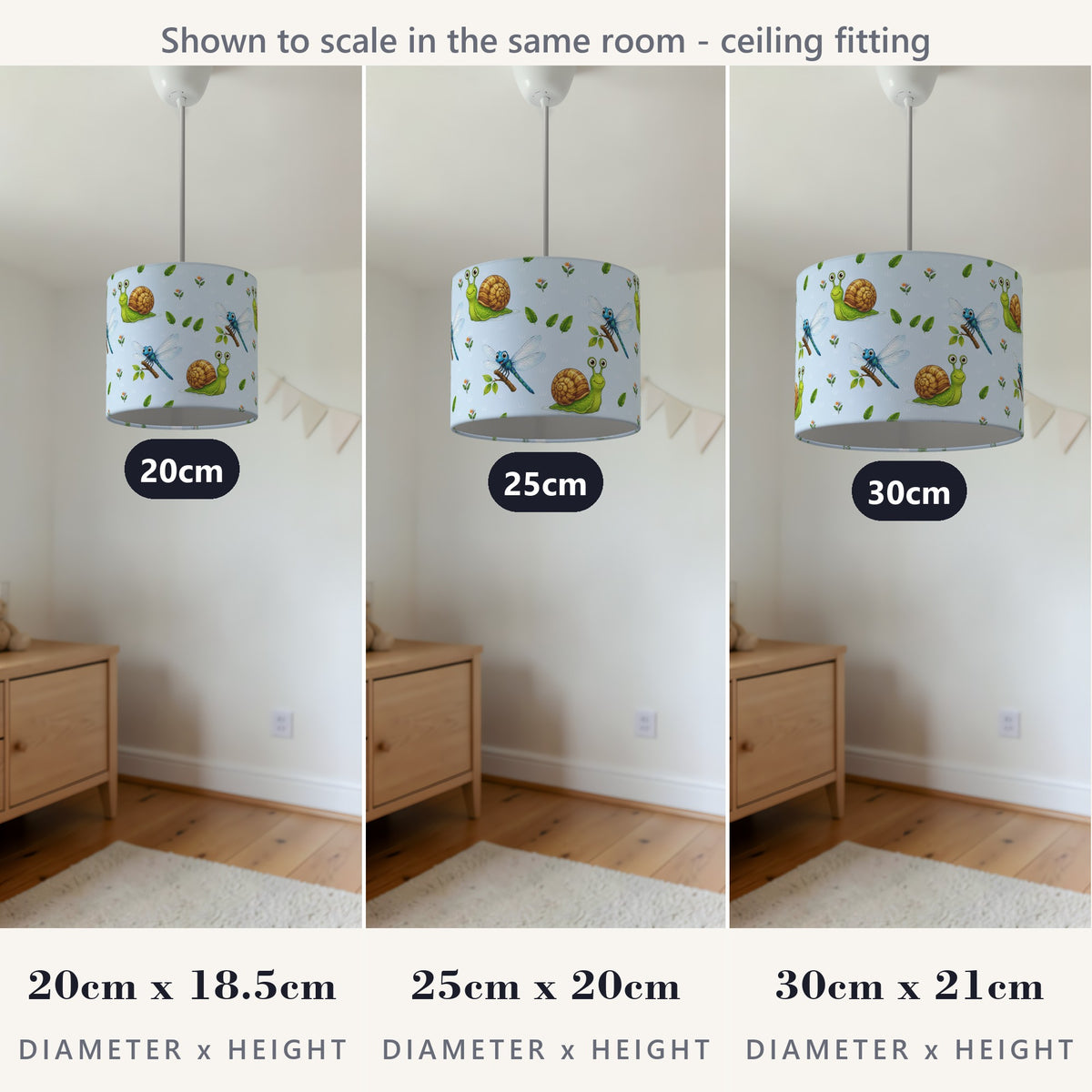 Sky Bug Friends lampshade - 20cm x 18.5cm Ceiling - photo 4