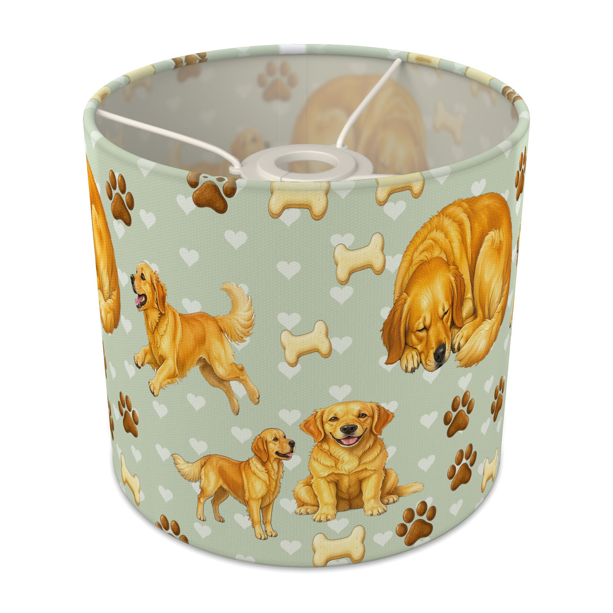 Sage Golden Retriever Love lampshade - 20cm x 18.5cm Ceiling - main photo