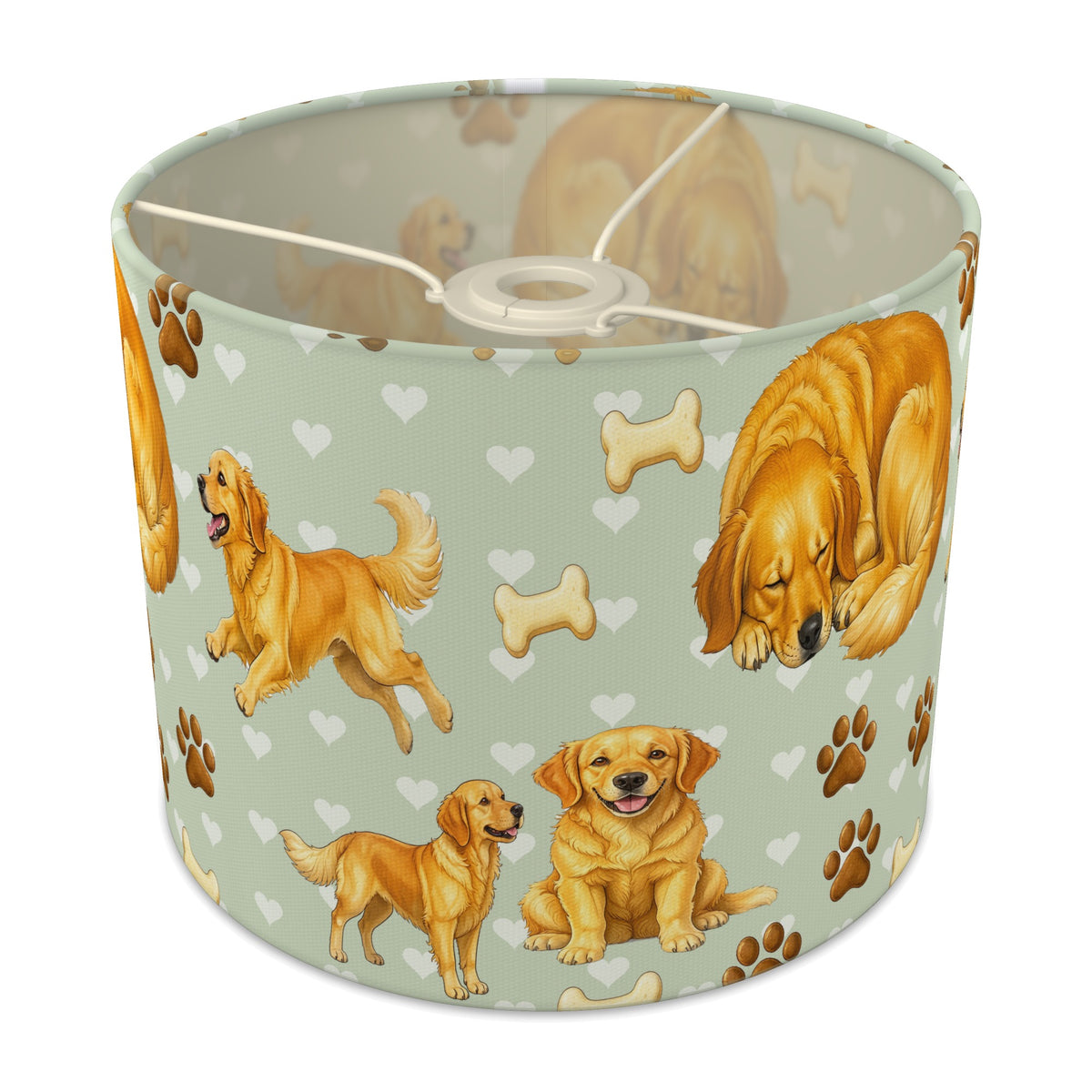 Sage Golden Retriever Love lampshade - 25cm x 20cm Ceiling