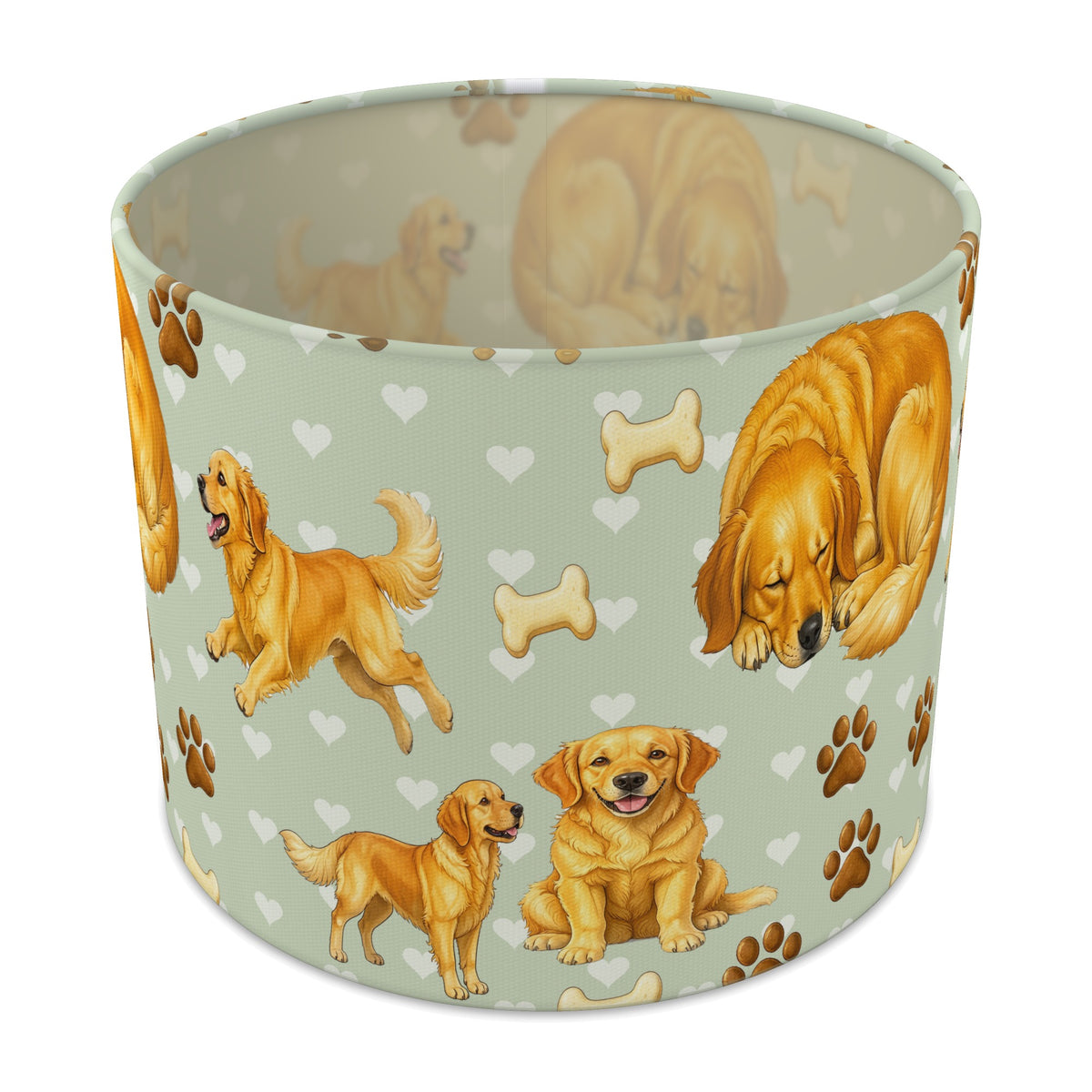 Sage Golden Retriever Love lampshade - 25cm x 20cm Table