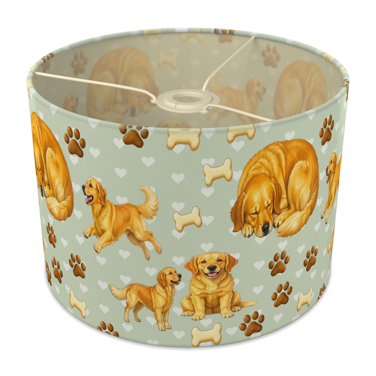 Sage Golden Retriever Love lampshade - 30cm x 21cm Ceiling