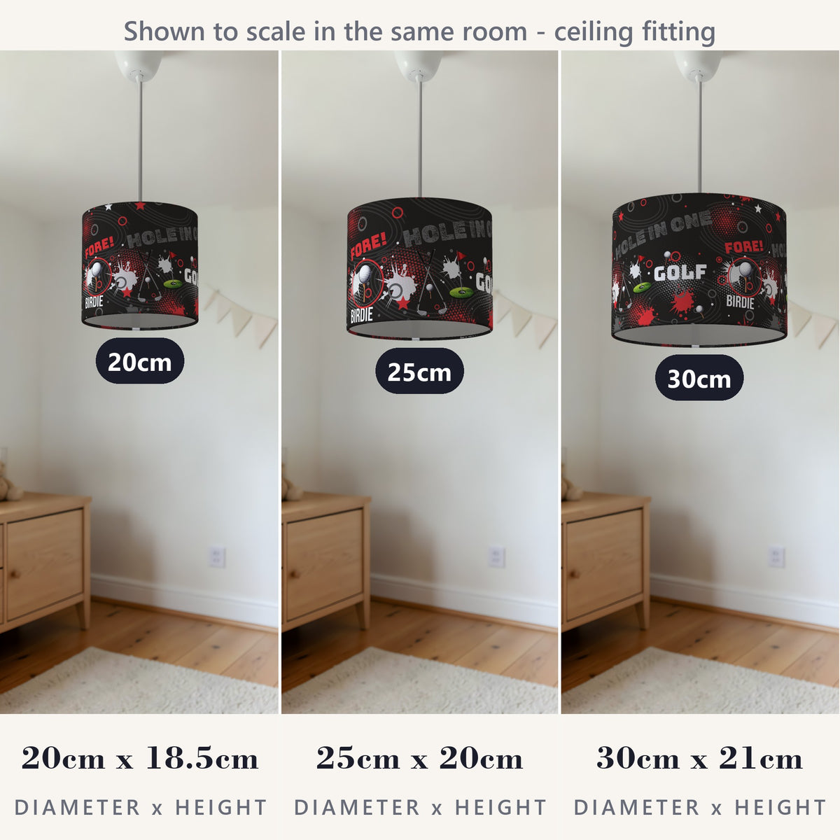 Black Golf Pro lampshade - 20cm x 18.5cm Ceiling - photo 4