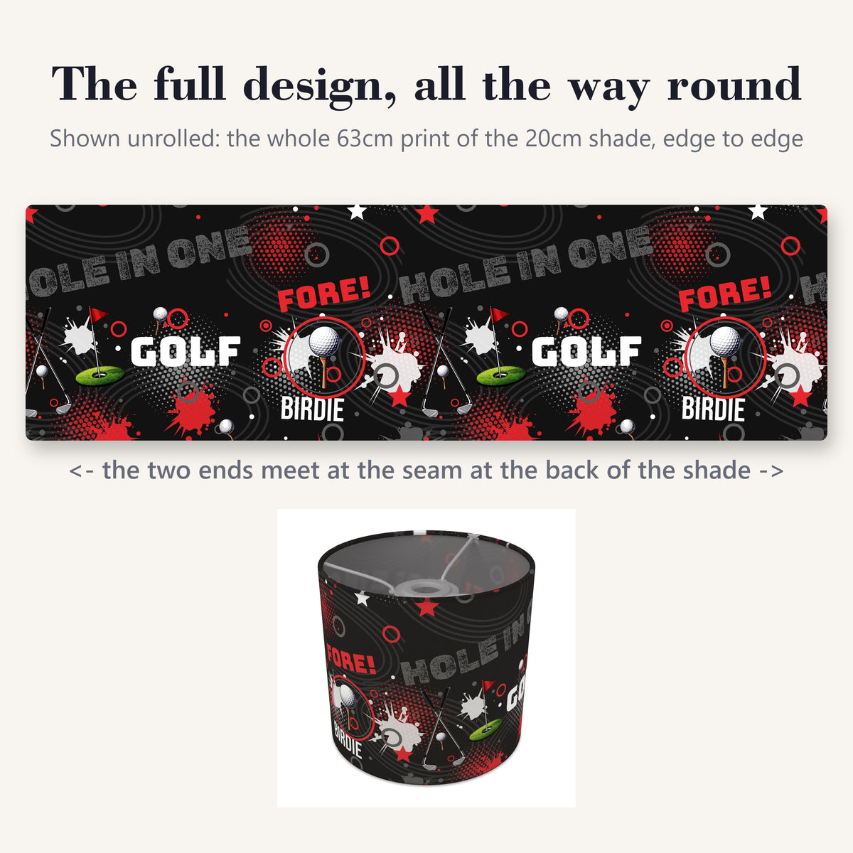 Black Golf Pro lampshade - 20cm x 18.5cm Ceiling - photo 9