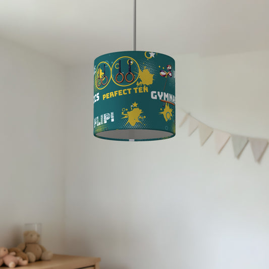 Teal Gymnastics Star lampshade - 20cm x 18.5cm Ceiling - photo 2