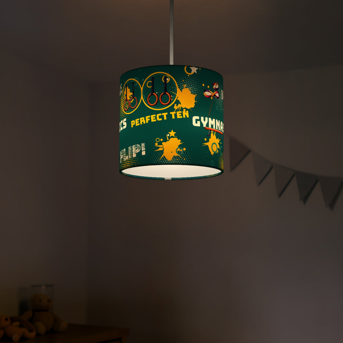 Teal Gymnastics Star lampshade - 20cm x 18.5cm Ceiling - photo 5