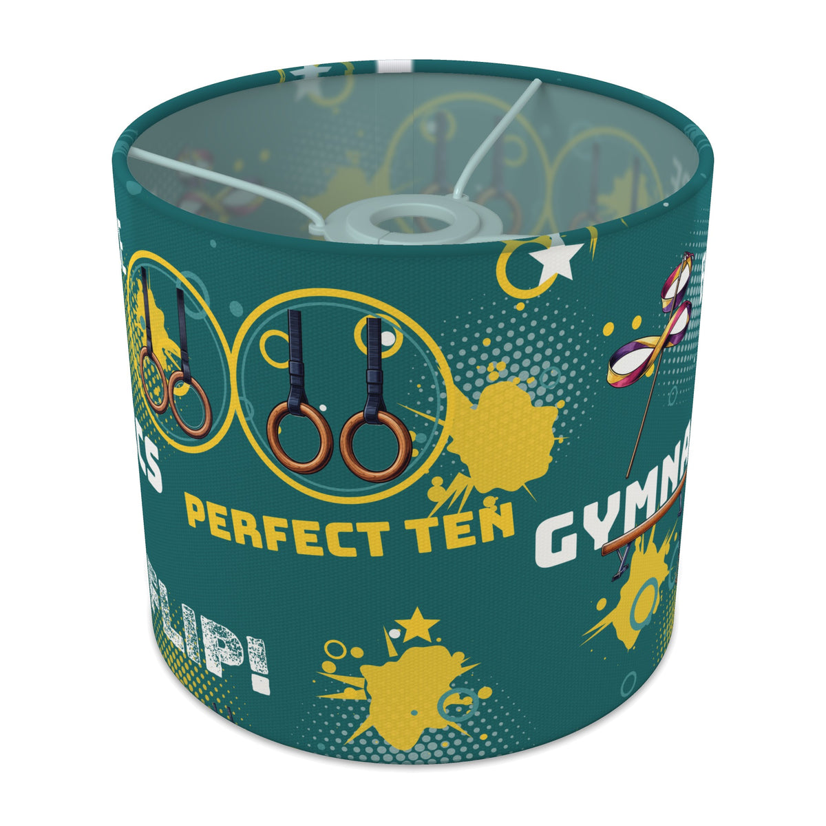 Teal Gymnastics Star lampshade - 20cm x 18.5cm Ceiling - main photo