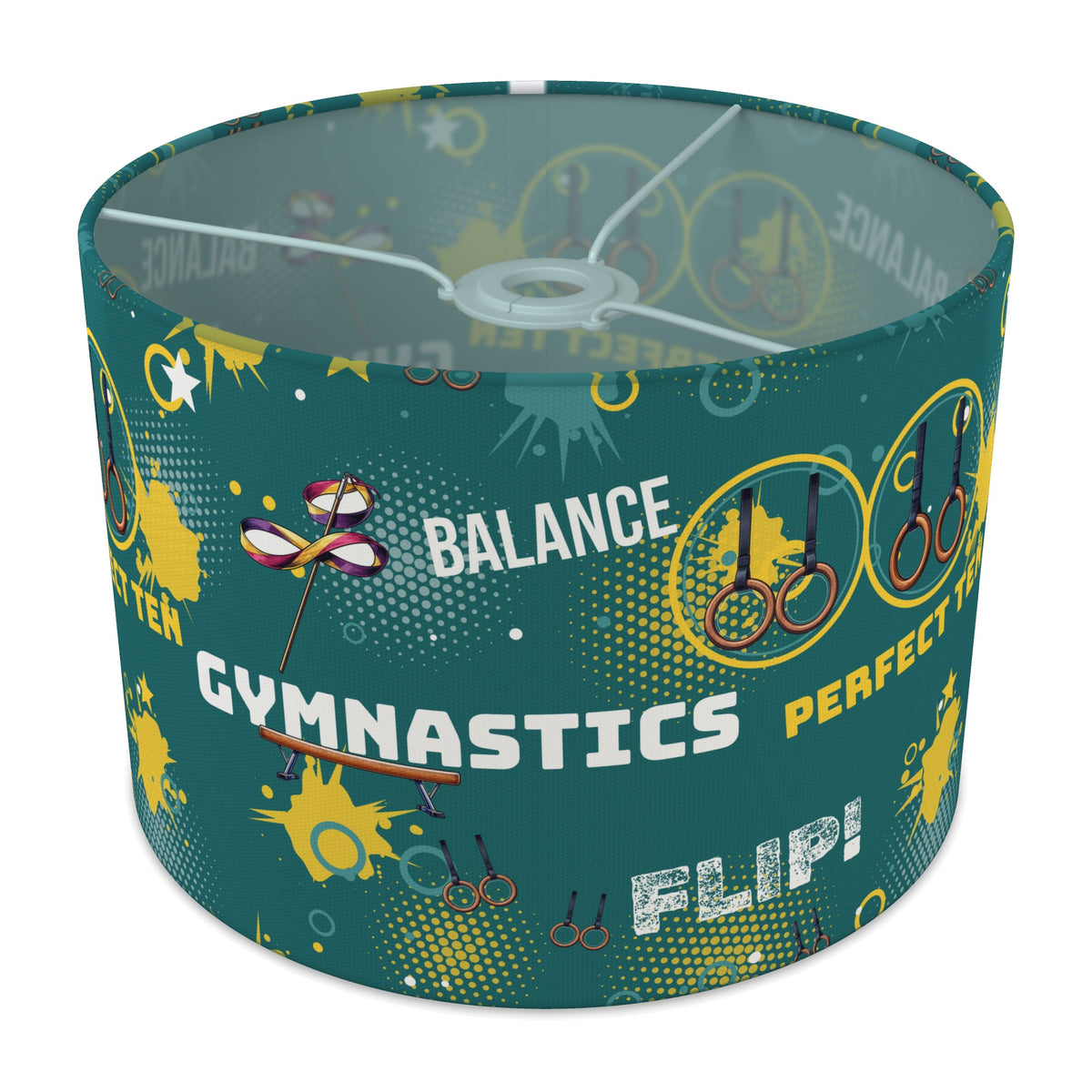 Teal Gymnastics Star lampshade - 30cm x 21cm Ceiling