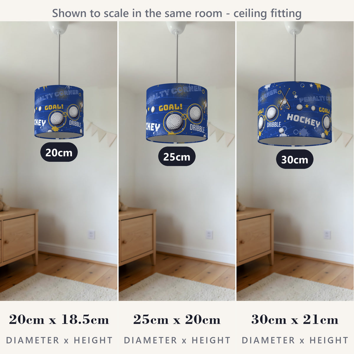 Royal Hockey Hero lampshade - 20cm x 18.5cm Ceiling - photo 4