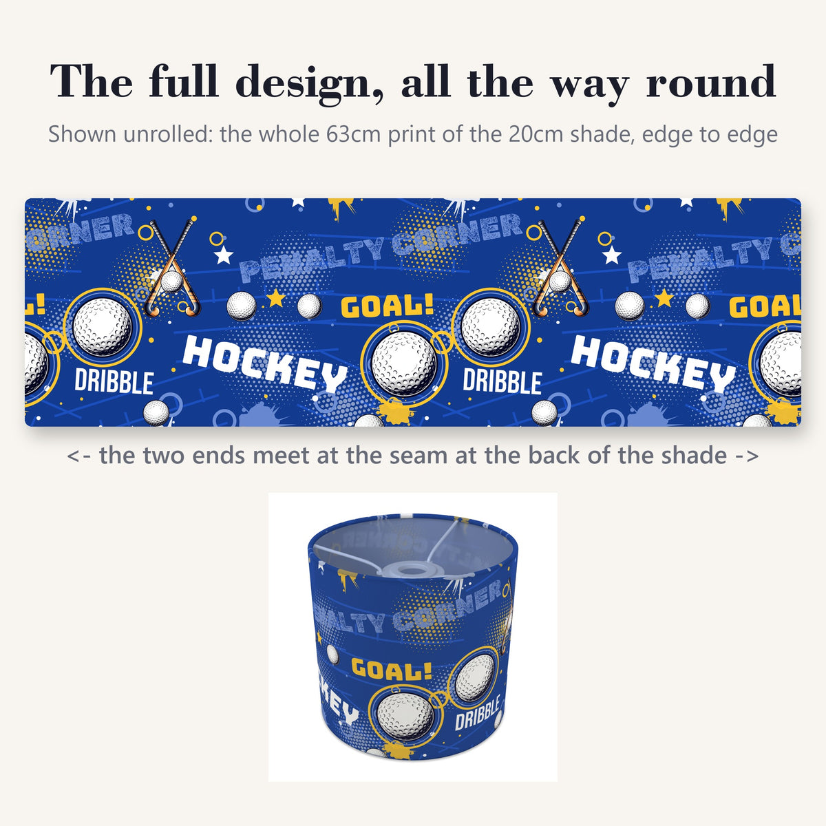 Royal Hockey Hero lampshade - 20cm x 18.5cm Ceiling - photo 9