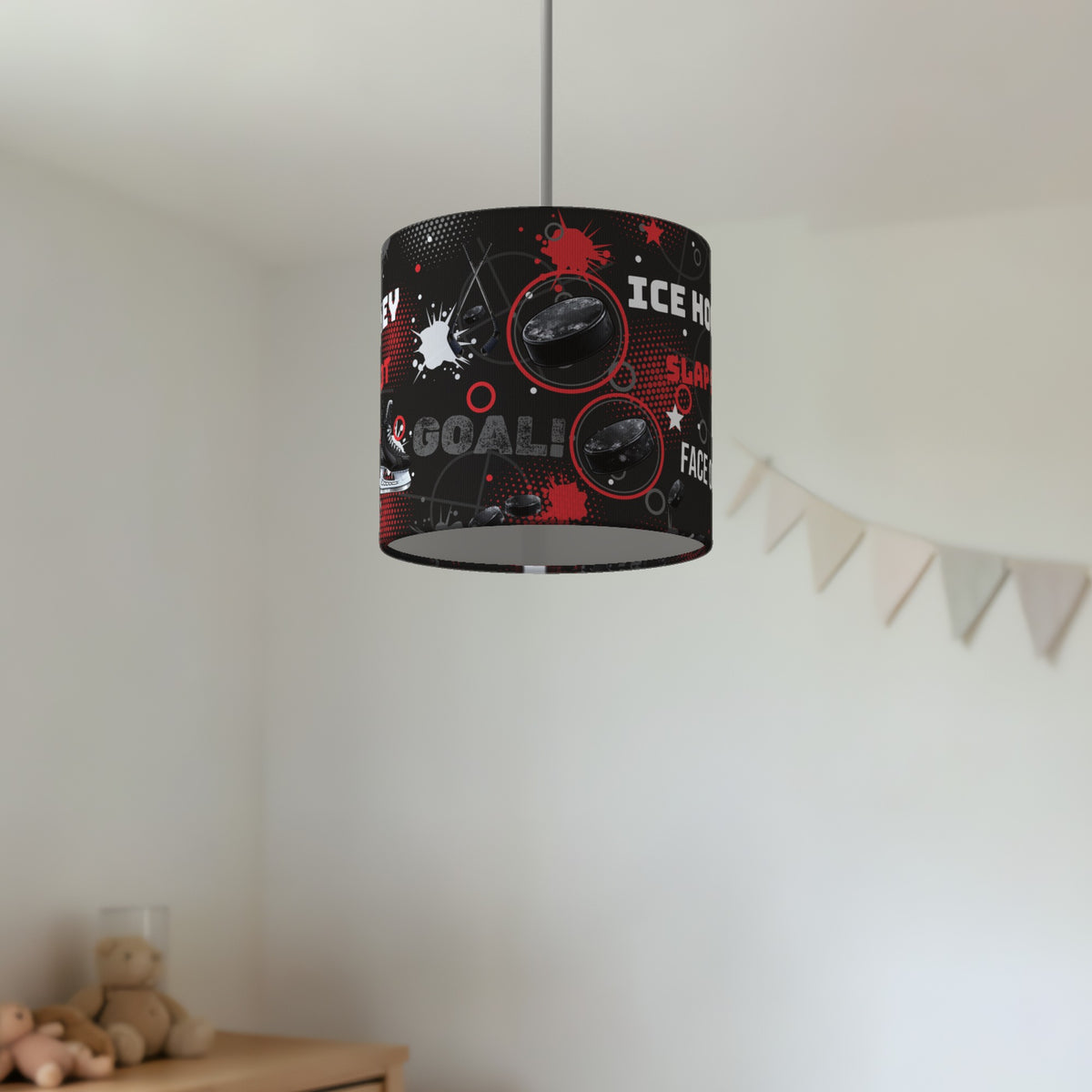 Black Ice Hockey Face lampshade - 20cm x 18.5cm Ceiling - photo 2