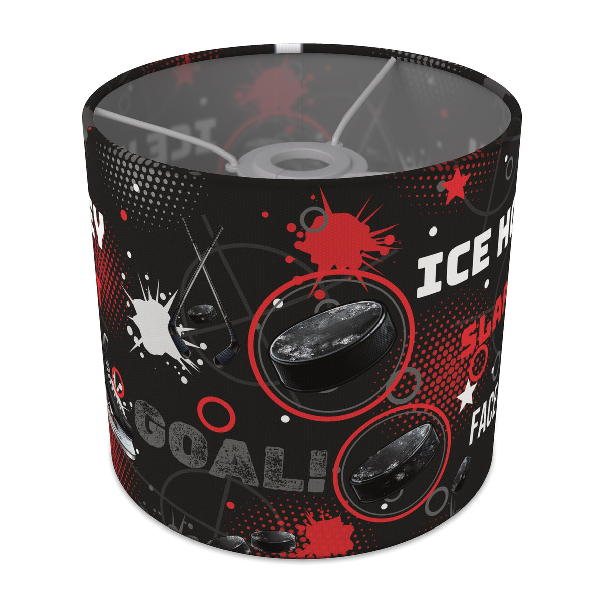 Black Ice Hockey Face lampshade - 20cm x 18.5cm Ceiling - main photo