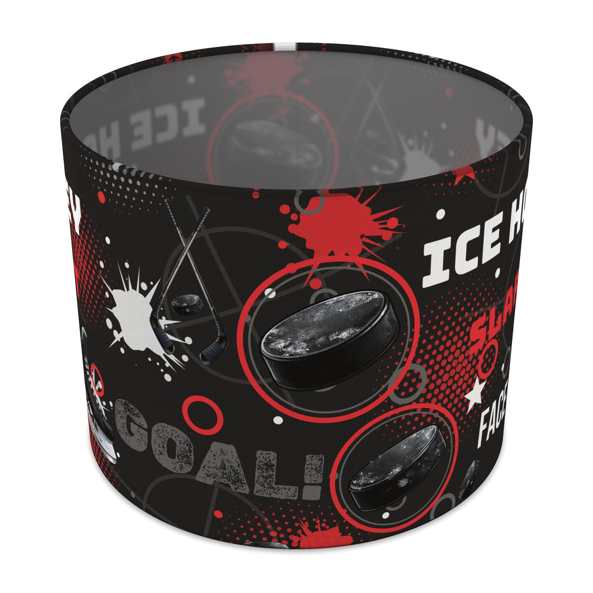 Black Ice Hockey Face lampshade - 25cm x 20cm Table