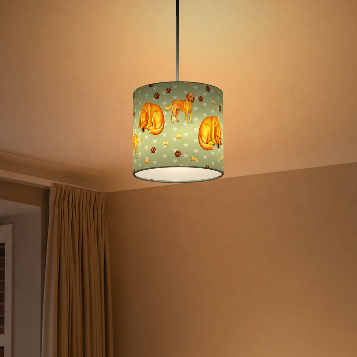 Sage Labrador Love lampshade - 20cm x 18.5cm Ceiling - photo 5