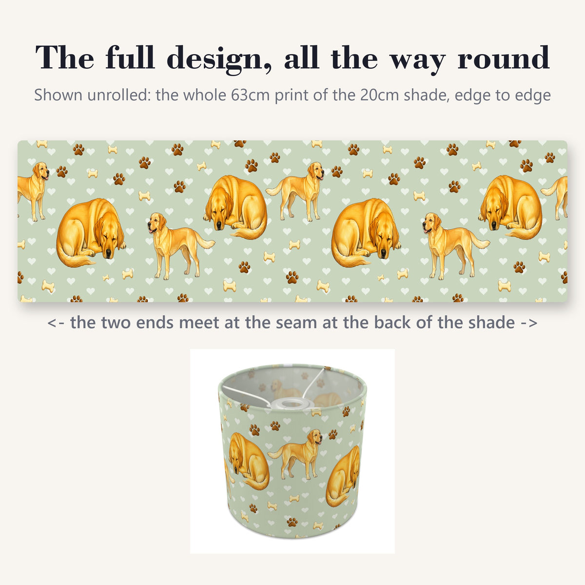 Sage Labrador Love lampshade - 20cm x 18.5cm Ceiling - photo 9