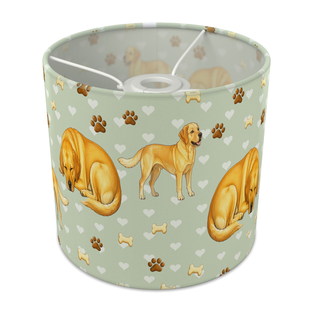 Sage Labrador Love lampshade - 20cm x 18.5cm Ceiling - main photo