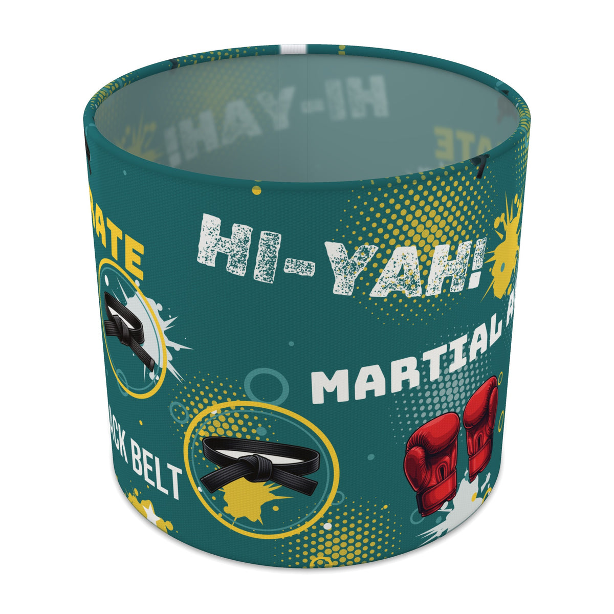 Teal Karate Kid lampshade - 20cm x 18.5cm Table