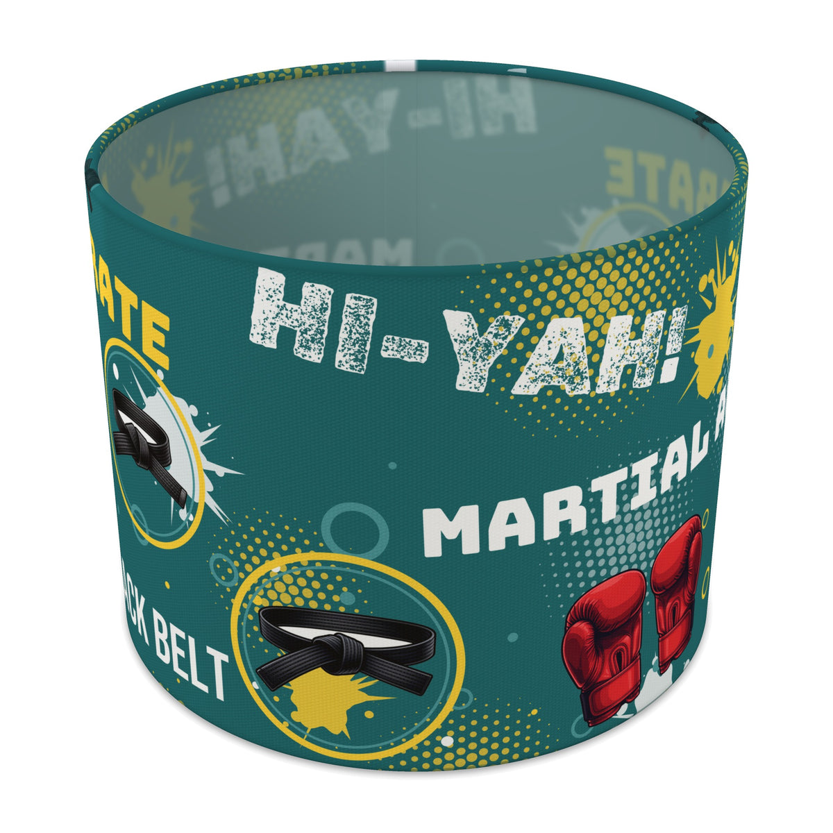 Teal Karate Kid lampshade - 25cm x 20cm Table