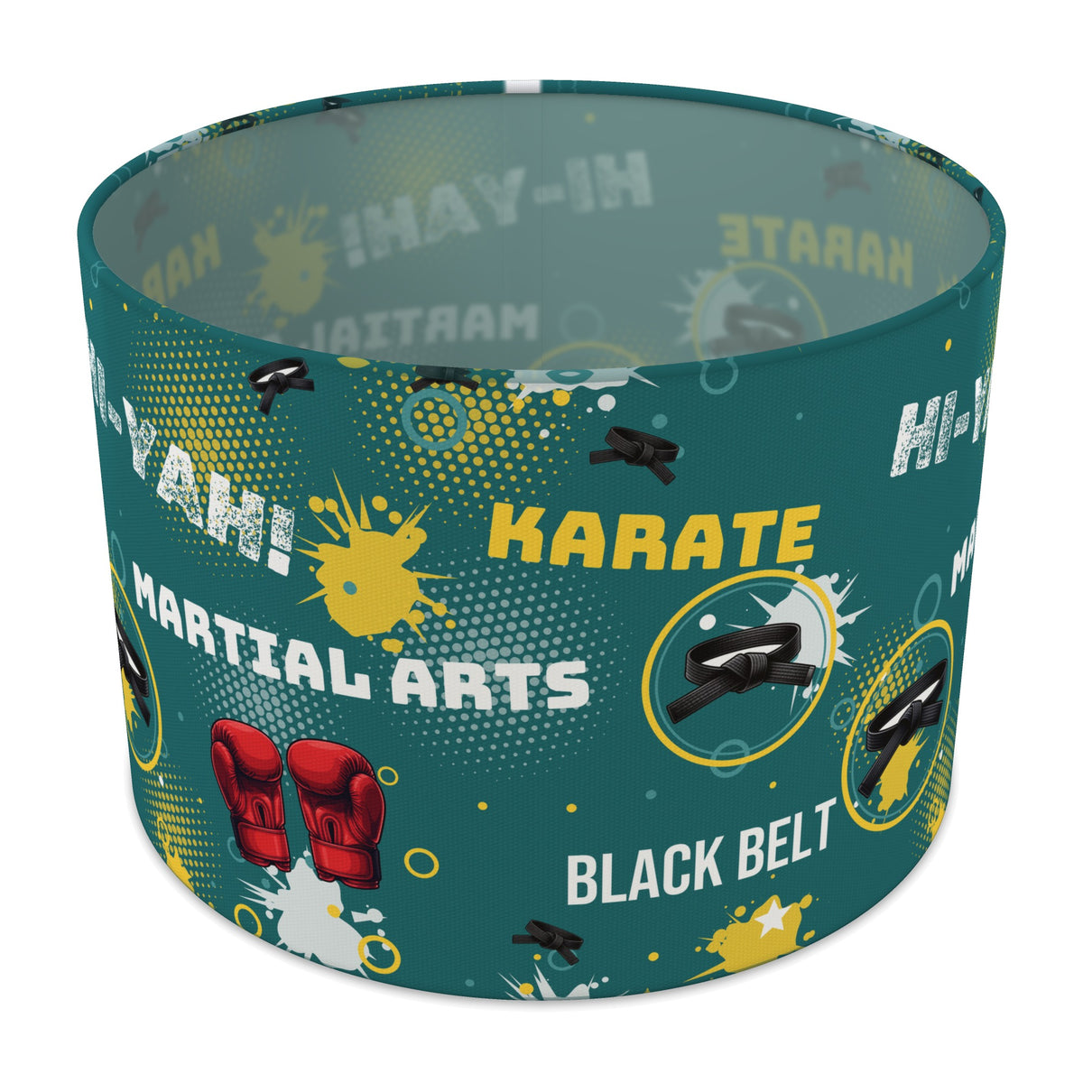 Teal Karate Kid lampshade - 30cm x 21cm Table