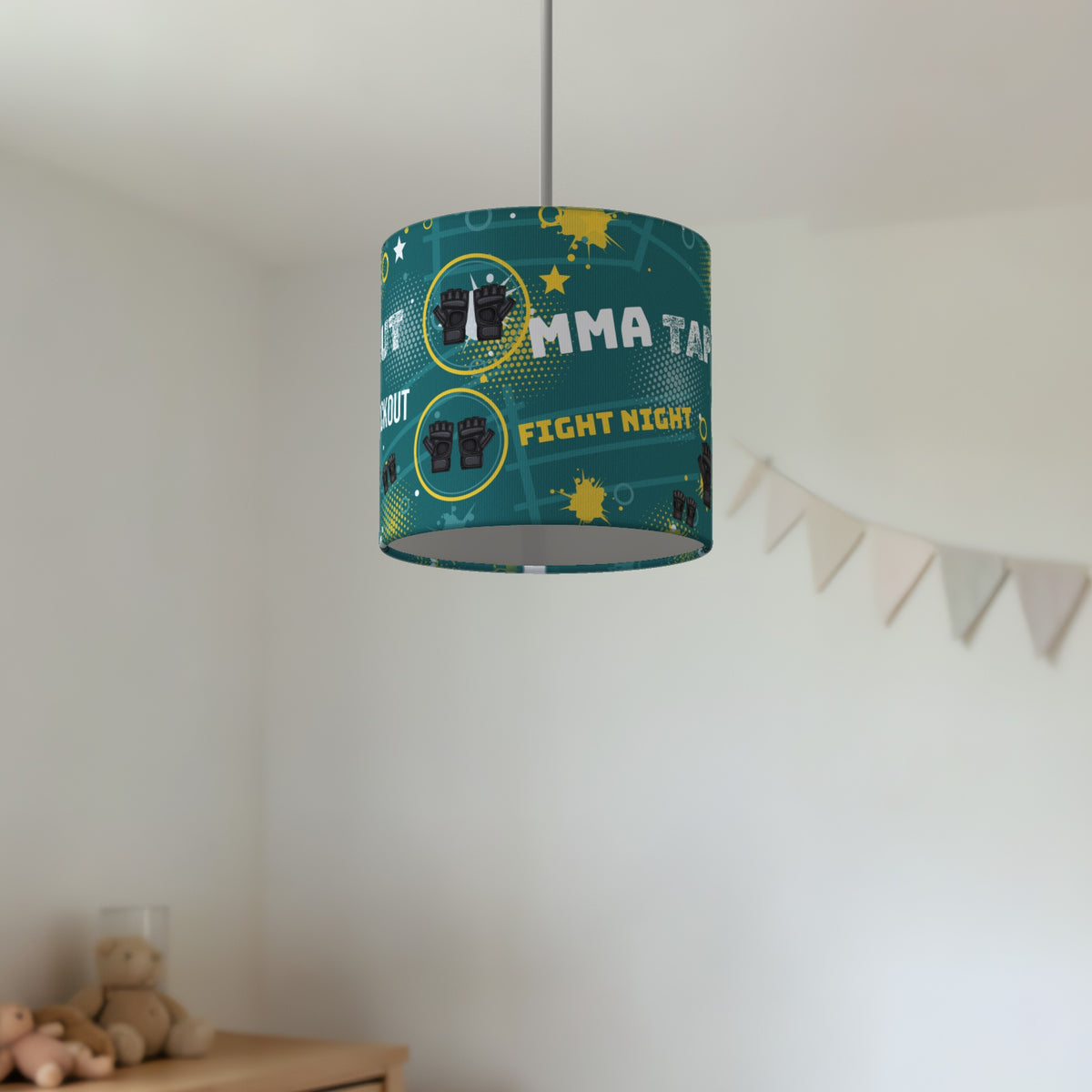 Teal Fight Night lampshade - 20cm x 18.5cm Ceiling - photo 2
