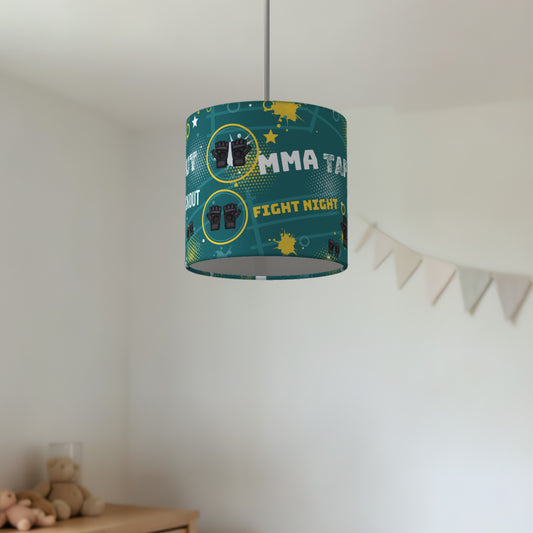 Teal Fight Night lampshade - 20cm x 18.5cm Ceiling - photo 2