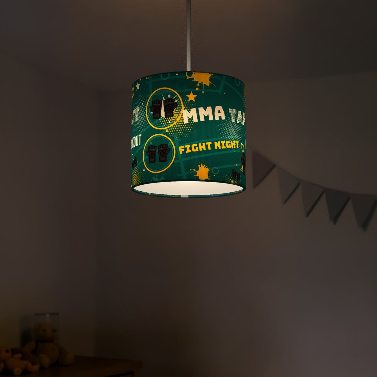 Teal Fight Night lampshade - 20cm x 18.5cm Ceiling - photo 5