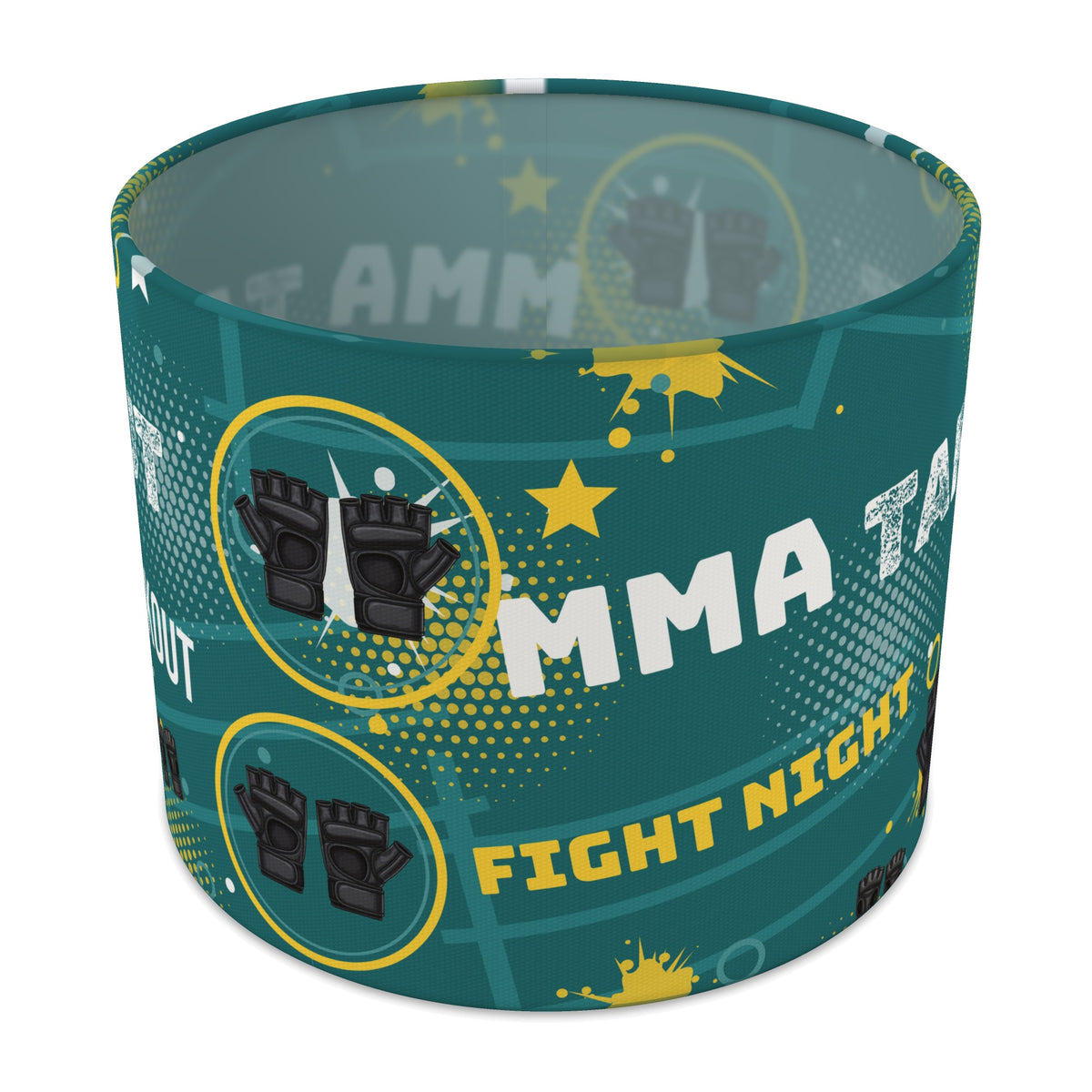 Teal Fight Night lampshade - 25cm x 20cm Table
