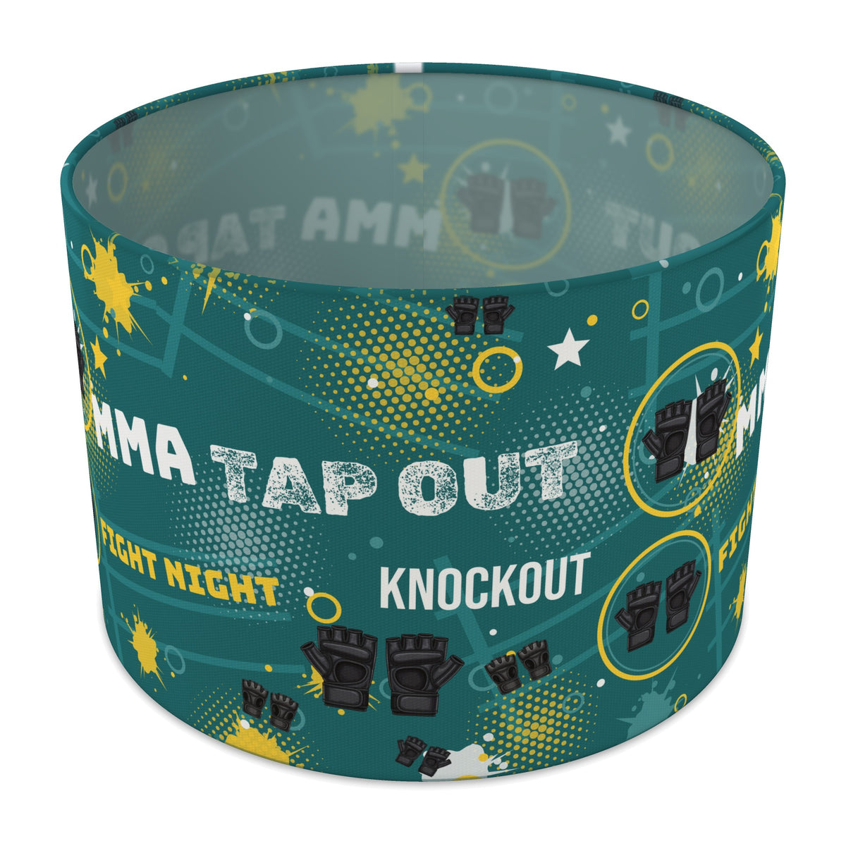 Teal Fight Night lampshade - 30cm x 21cm Table