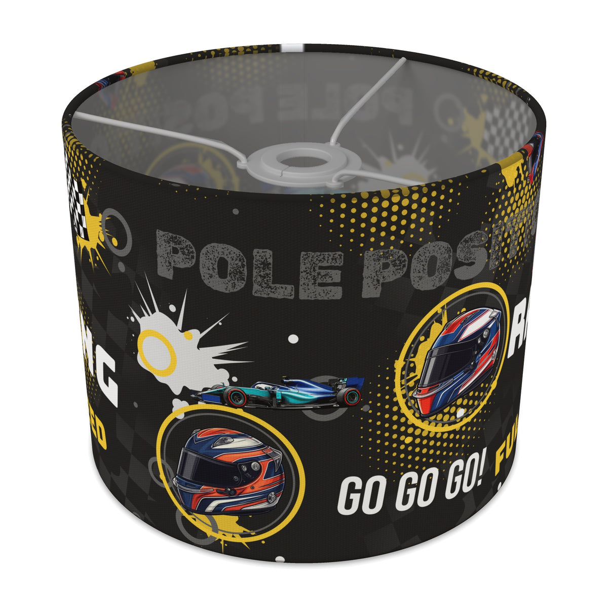 Black And Yellow Pole lampshade - 25cm x 20cm Ceiling