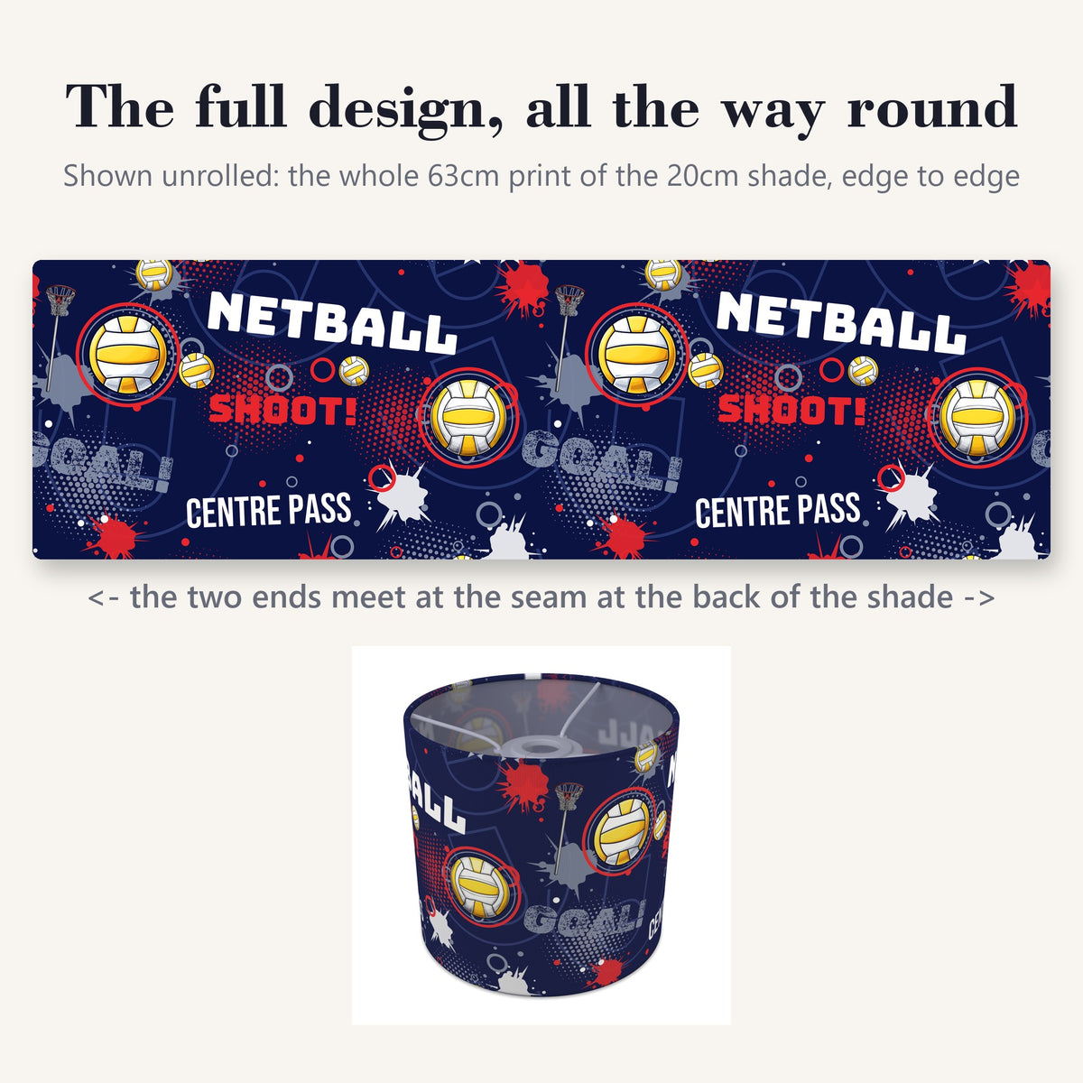 Navy Netball Star lampshade - 20cm x 18.5cm Ceiling - photo 9