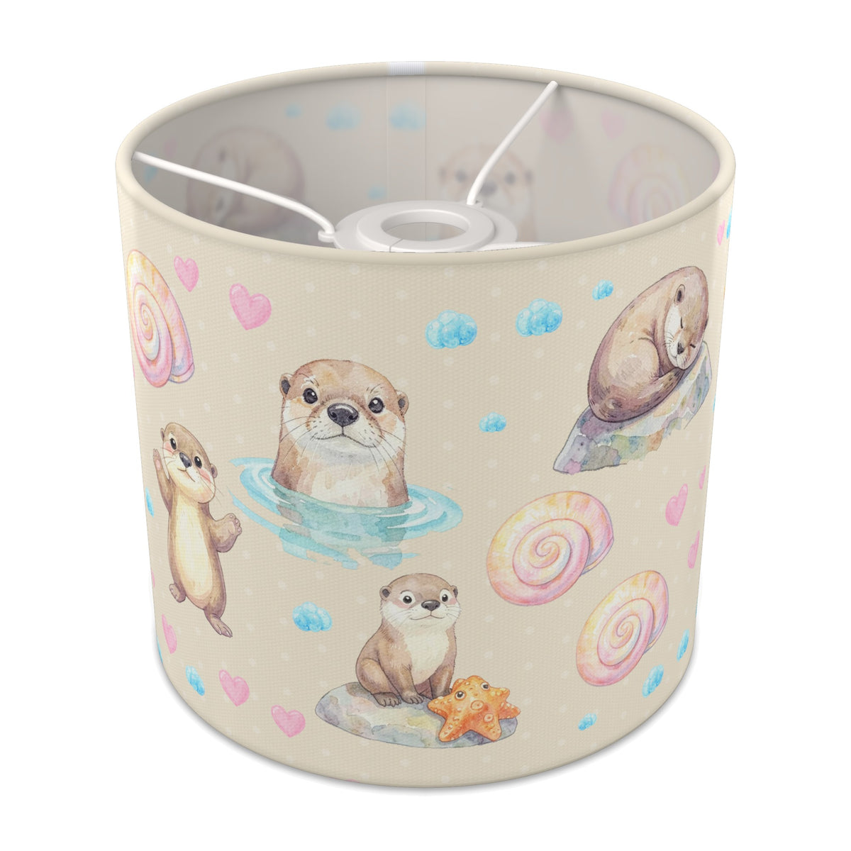 Cream Otter Friends lampshade - 20cm x 18.5cm Ceiling - main photo