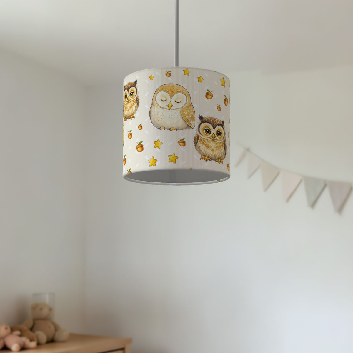 Cream Night Owls lampshade - 20cm x 18.5cm Ceiling - photo 2