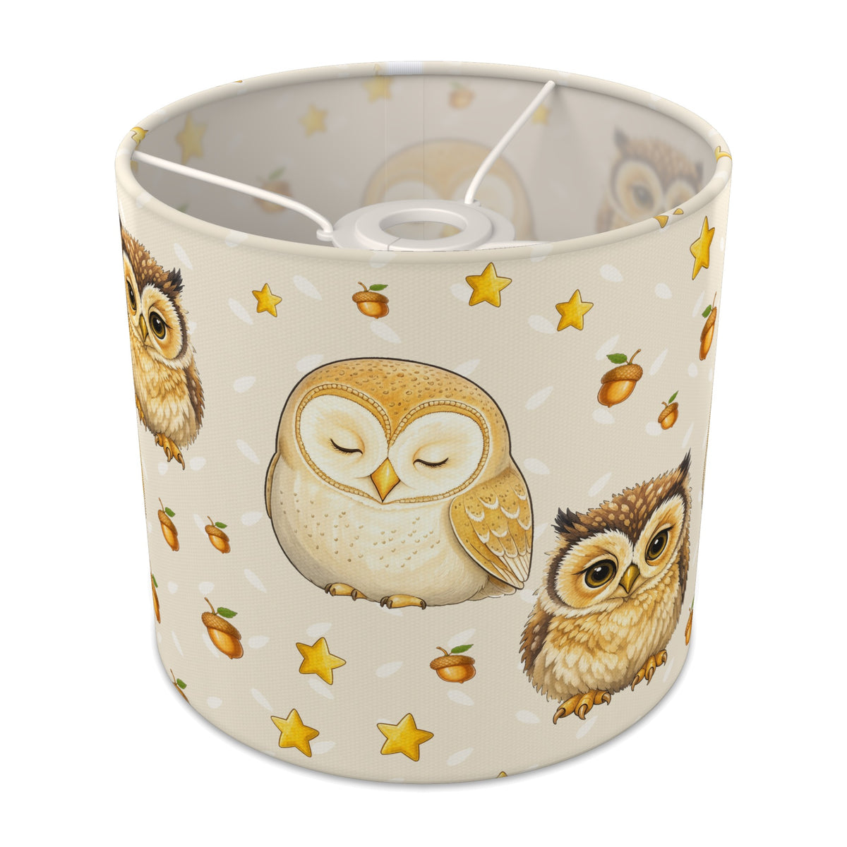 Cream Night Owls lampshade - 20cm x 18.5cm Ceiling - main photo
