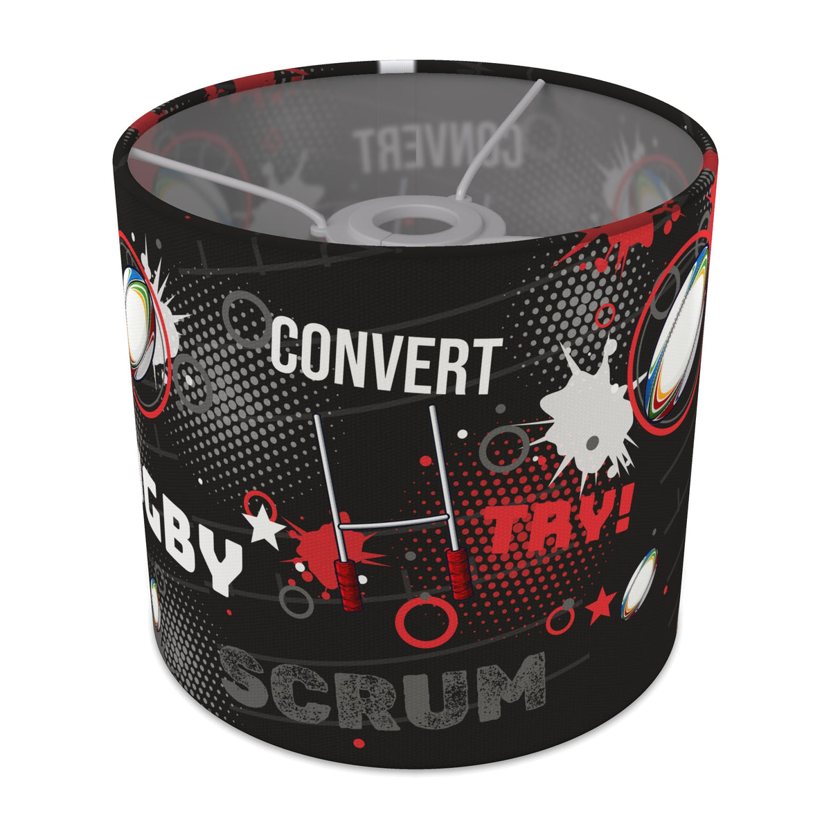 Black Rugby Crazy lampshade - 20cm x 18.5cm Ceiling - main photo