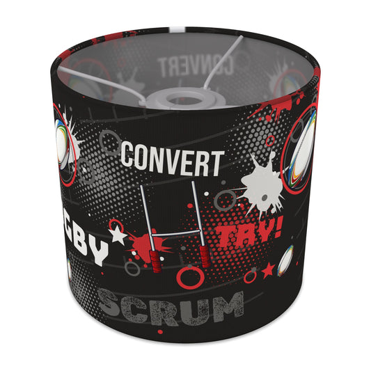 Black Rugby Crazy lampshade - 20cm x 18.5cm Ceiling - main photo